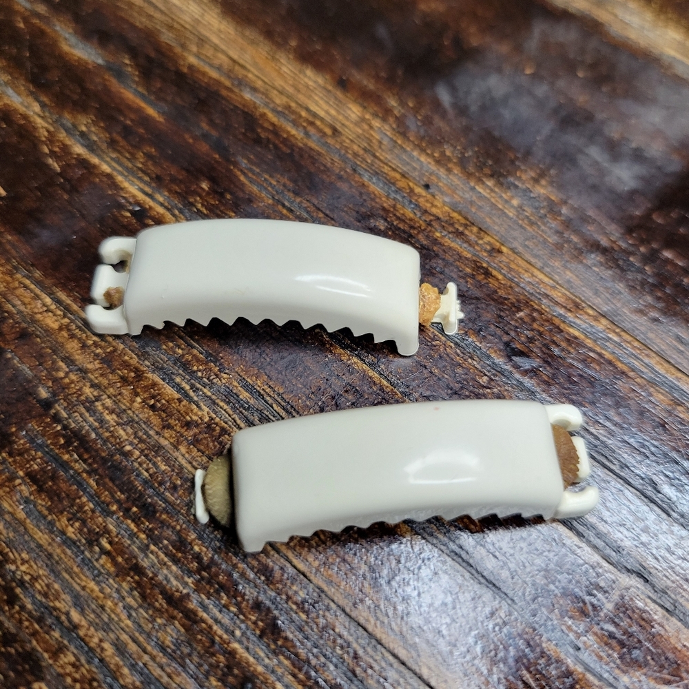 vintage 40s cream braid holders